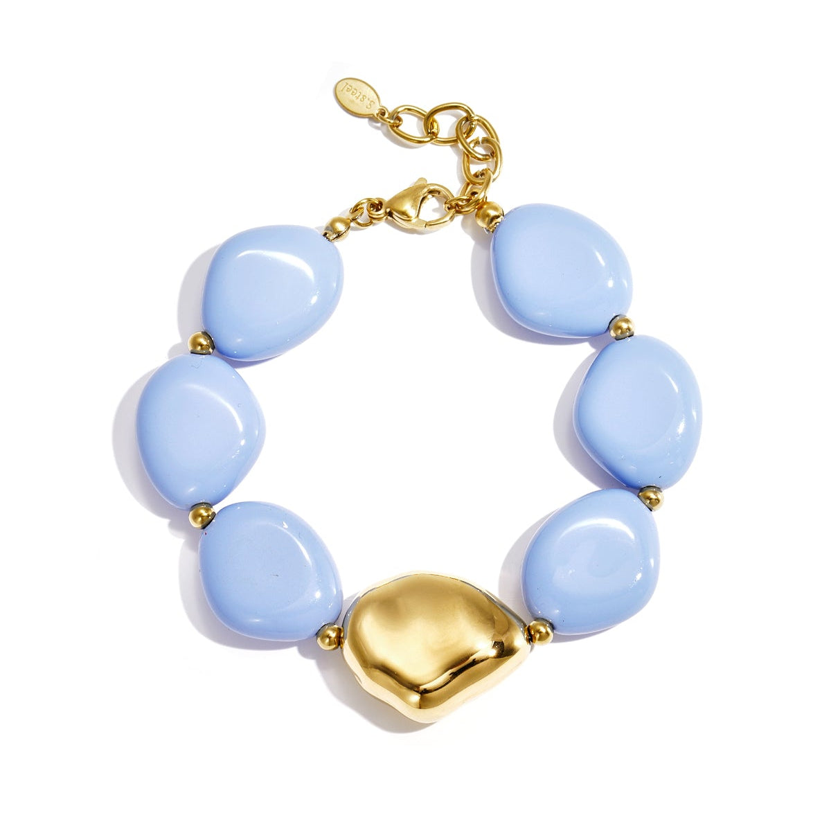 Bracelet de perles avec une perle imposante de forme organique