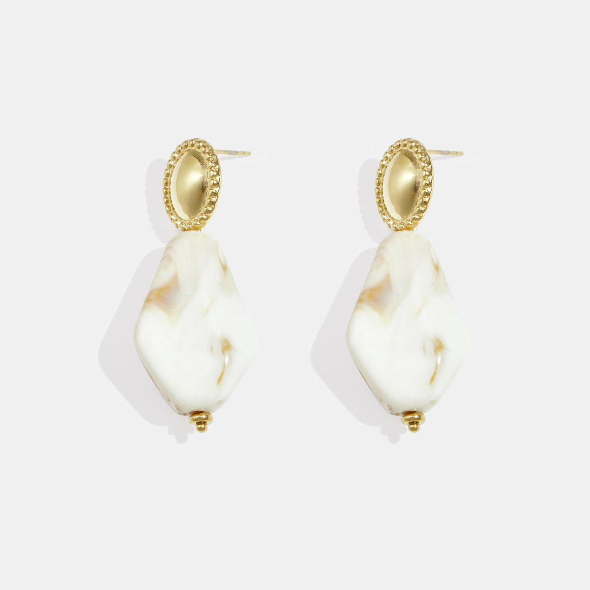 Boucles d'oreilles aspect pierre naturelle