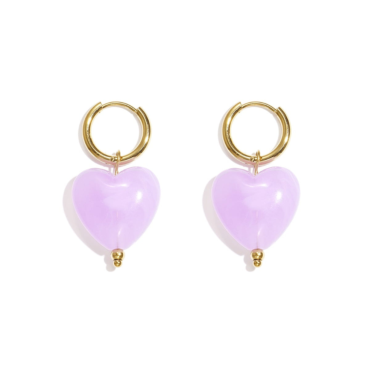 Boucles d'oreilles avec des perles en forme de cœur